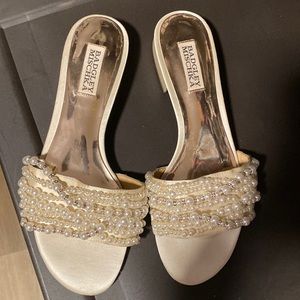 Badgley Mischka beaded shoes worn once like new great condition size 8